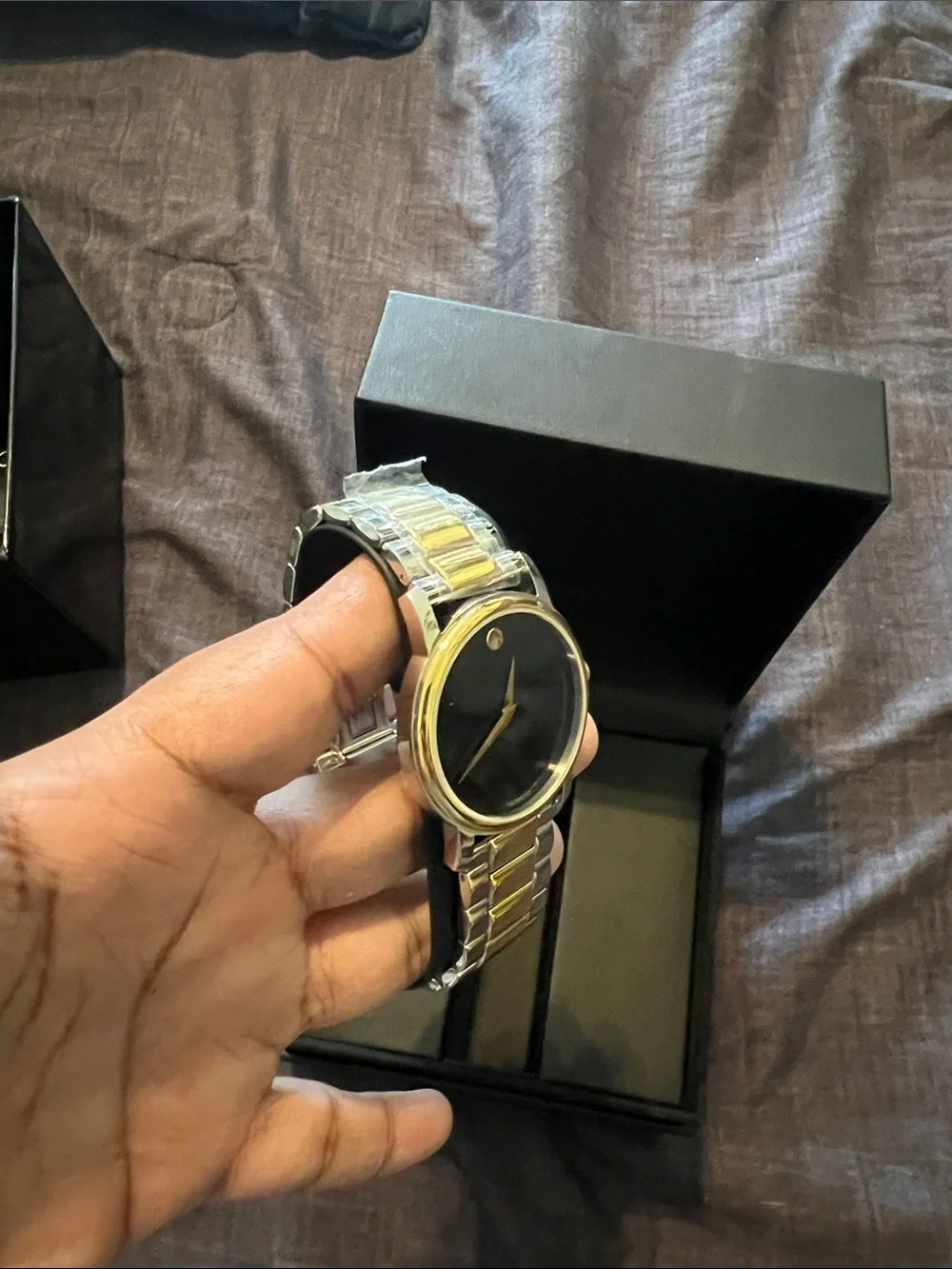 Men’s Movado Two-Tone Gold and Silver Museum Dial Wristwatch